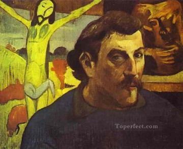 Christentum und Jesus Werke - Selbst Porträt mit gelbem Christus Paul Gauguin